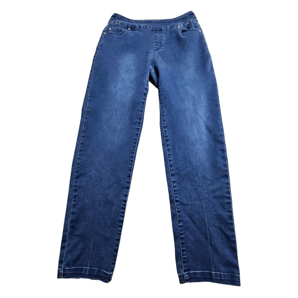 Lulu-B Denim Pants Women 4 Blue Pull On Straight Leg Stretch Medium Wash Jeans
